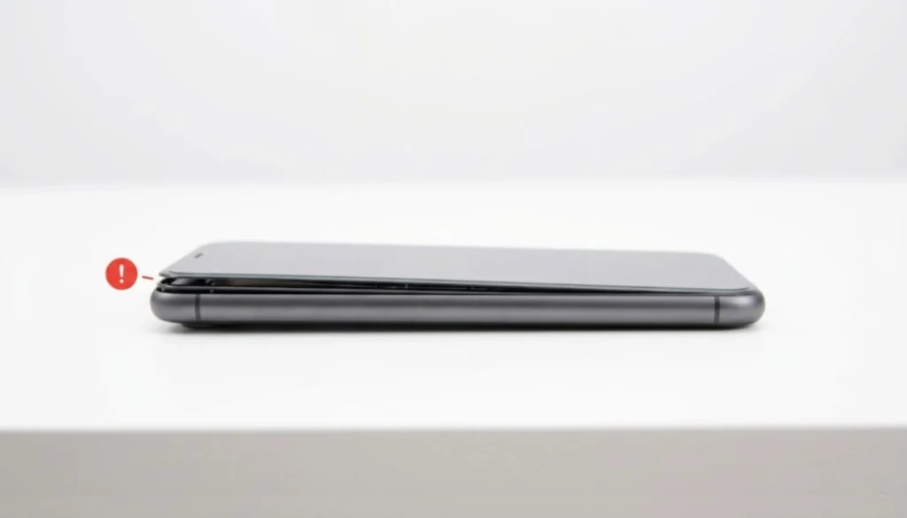 Phone screen lifting from body due to battery swelling from overheating
