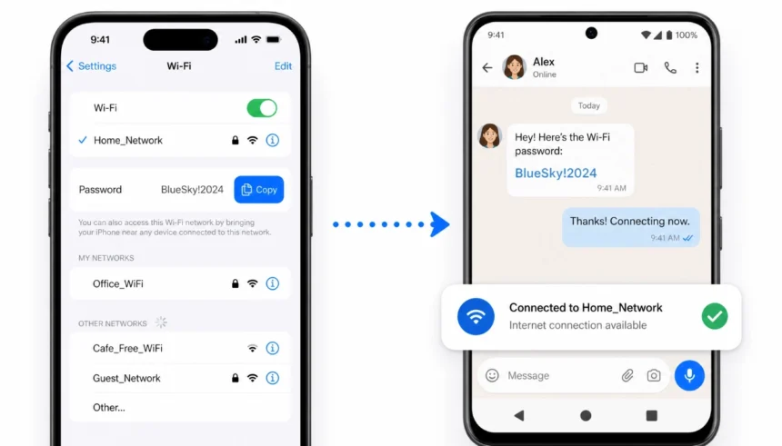 How to view a saved Wi-Fi password on an iPhone running iOS 17