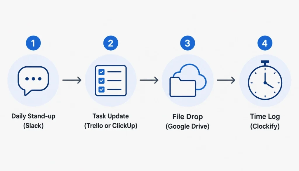 Free tool workflow for remote team daily operations