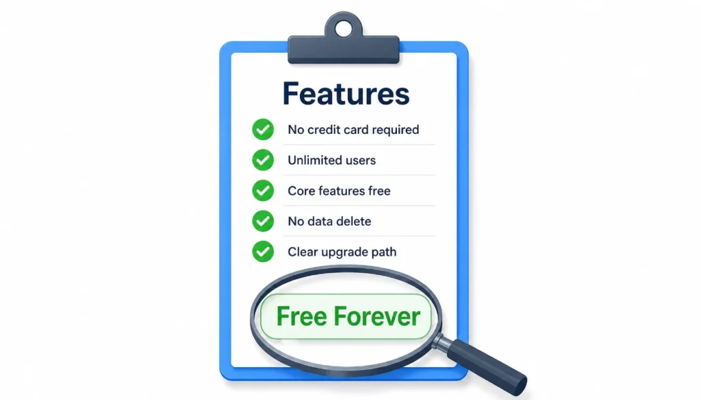 Checklist of criteria for choosing free remote team tools