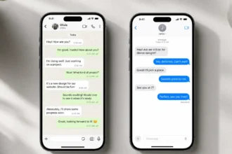 Two smartphones showing WhatsApp grey ticks and iMessage Delivered status after turning off read receipts