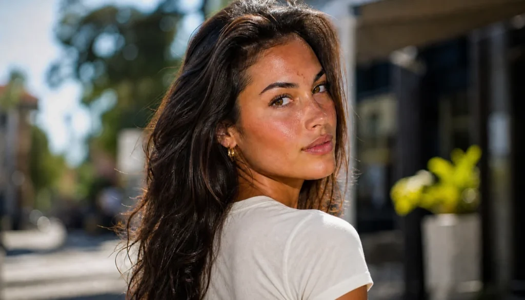 Portrait shot with OM-1 using high-speed sync flash in bright sunlight.