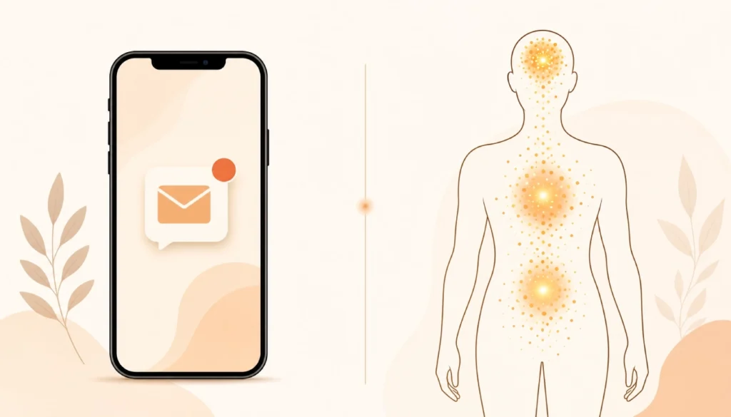 Cortisol release in body after receiving a smartphone notification
