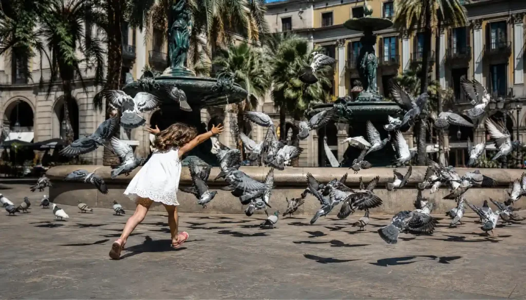 Fujifilm X100VI child pigeons street photo f/8 1/2000s