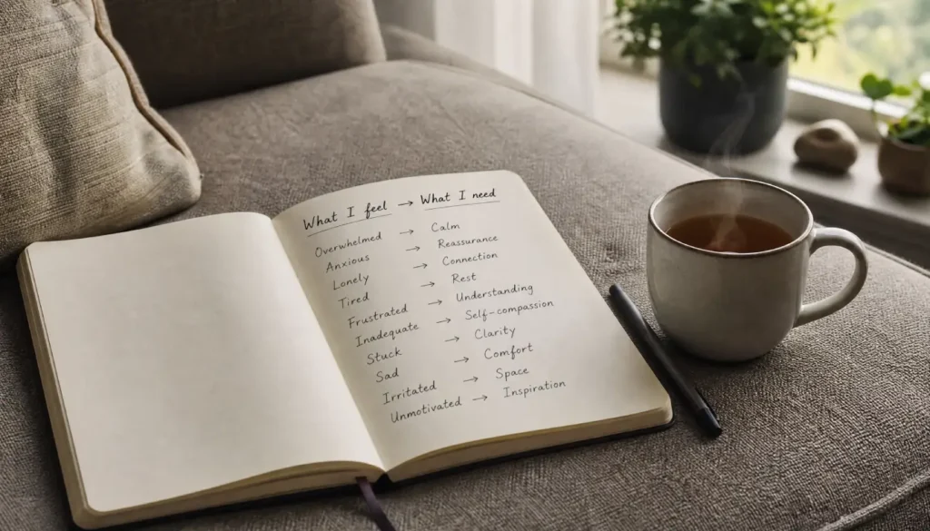 A journal with prompts to identify emotional spending triggers
