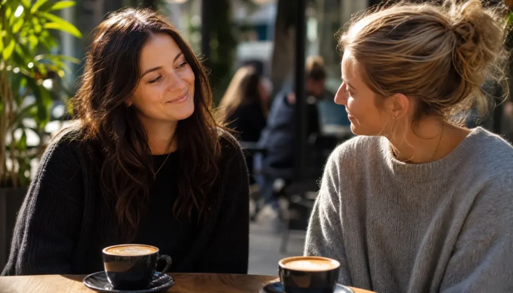 Two friends having an honest conversation about spending and saving money