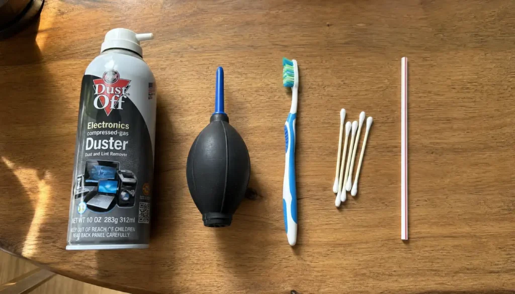 household items used to clean a laptop fan without tools