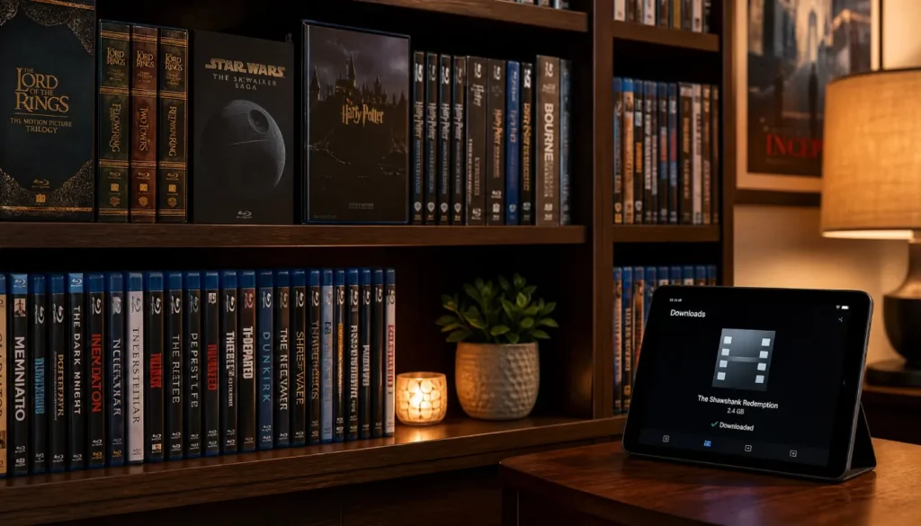 DVD collection and downloaded movie as backup to streaming