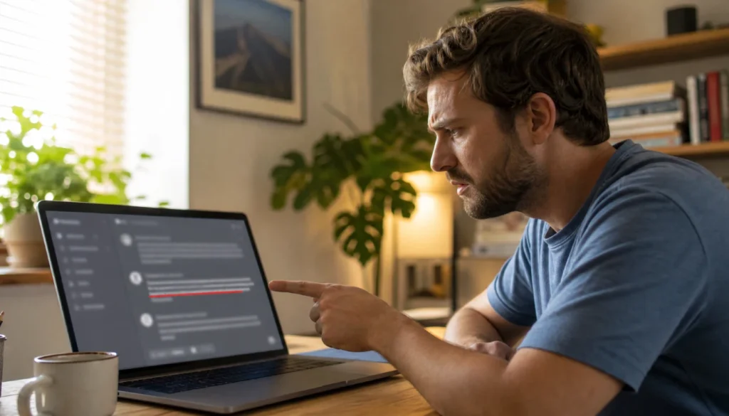 Person reviewing a chatbot response and spotting an incorrect AI generated answer