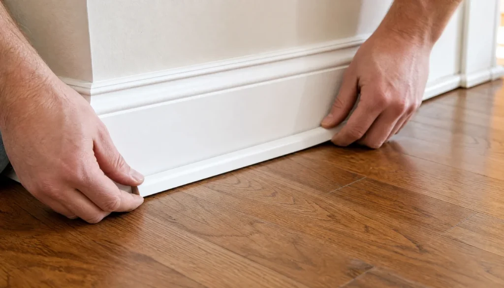 Measuring shoe molding to cover baseboard gap without caulk