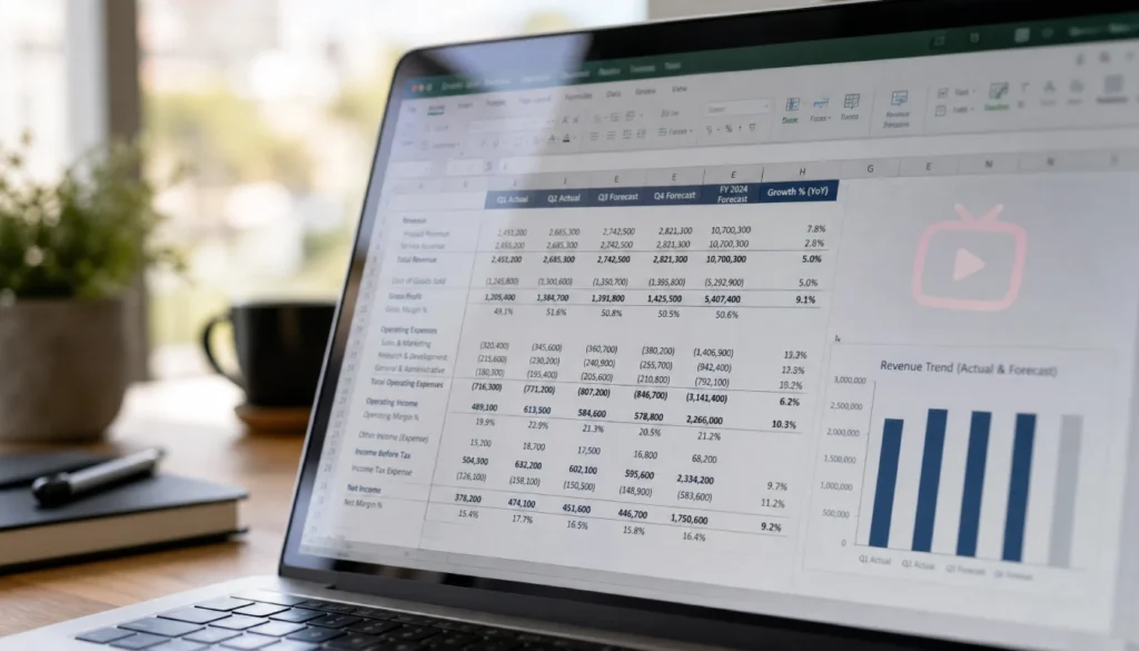 Financial spreadsheet showing streaming write-off calculations