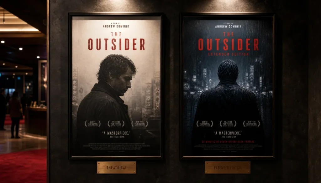 Two versions of a movie poster displayed side by side in a cinema lobby