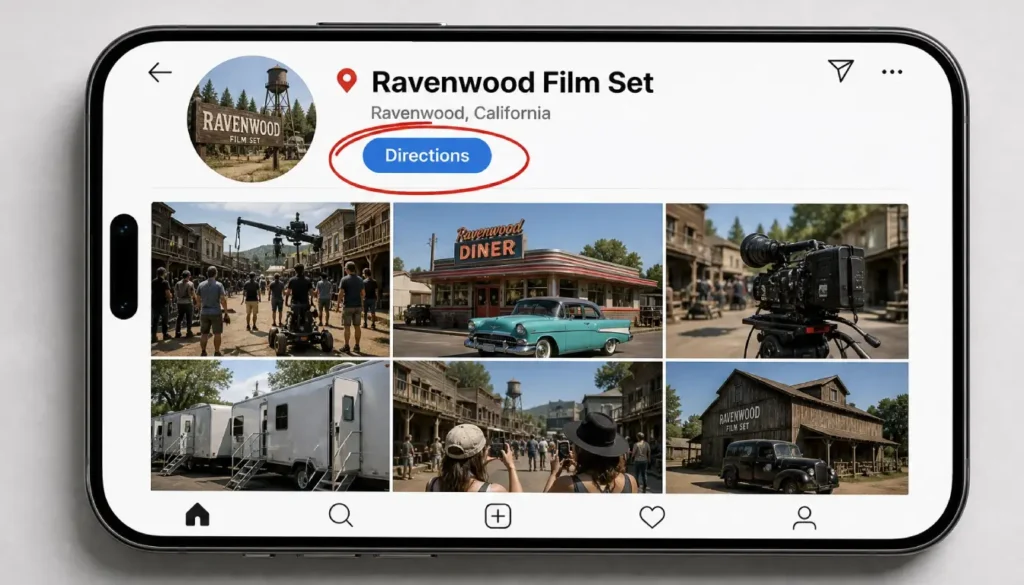 Instagram location page for a popular movie filming spot with user photos and geotag