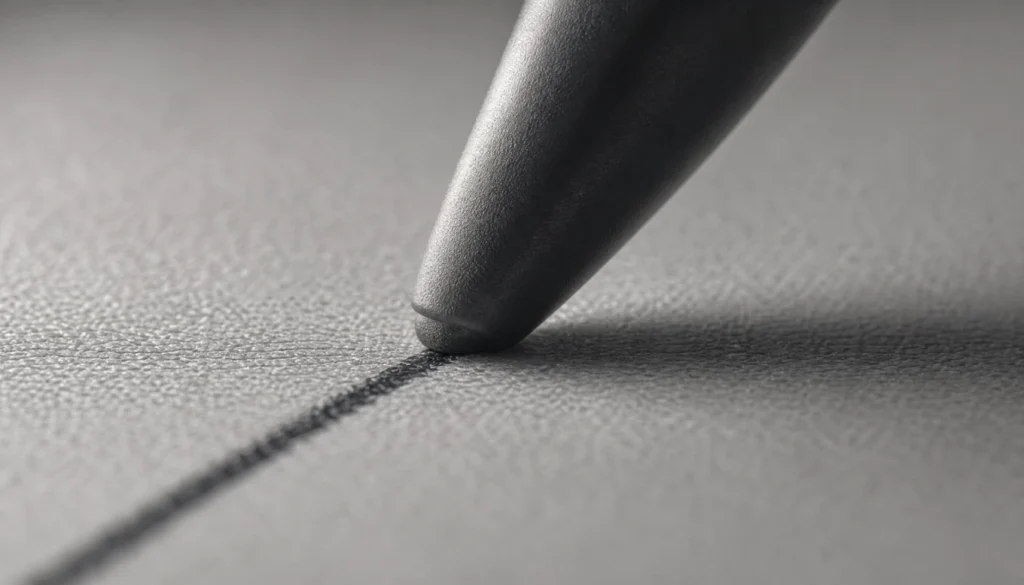 Close-up writing experience test showing zero screen gap on reMarkable 3 stylus nib